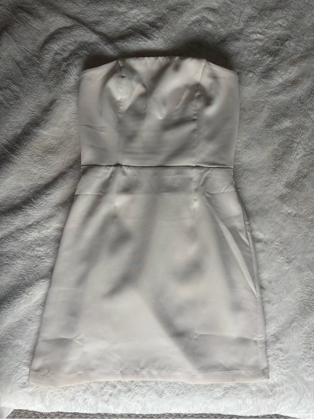 Strapless Cream Mini Dress - Elegant Women's Dress